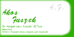 akos fuszek business card